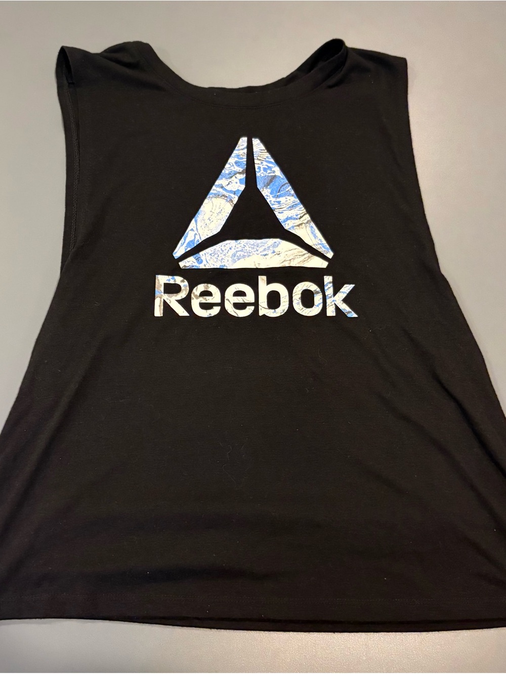 Reebok Black Tank Top with White Logo